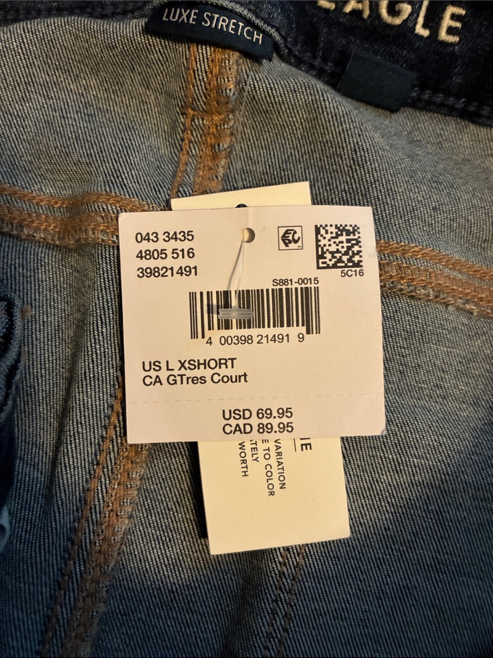 American Eagle BFF jegging -size large (14, 16, 18) x-short - Picture 3 of 10